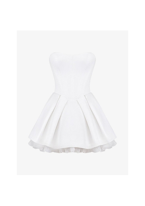 Womens House of CB Noele Fitted-Bodice Bow-Embellished Woven Mini Gown