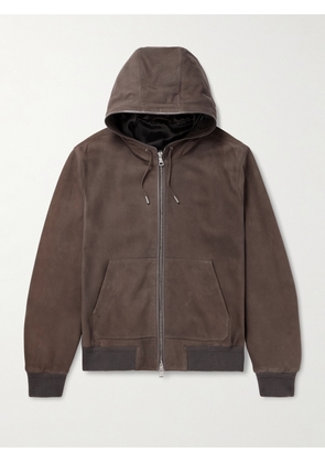 Mr P. - Suede Hoodie - Men - Gray - XS