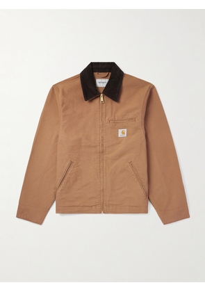 Carhartt WIP - Detroit Corduroy-Trimmed Organic Cotton-Canvas Jacket - Men - Brown - XS