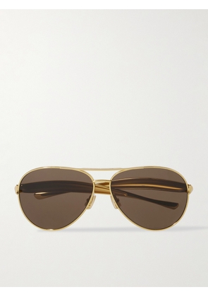 Bottega Veneta - Sardine Aviator-Style Gold-Tone Sunglasses - Men - Gold