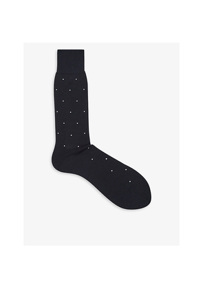 Mens Reiss Mario Spot-Print Cotton Socks