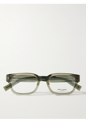 SAINT LAURENT - Rectangular-Frame Acetate Optical Glasses - Men - Green