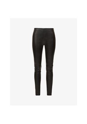 Womens Joseph High-Rise Slim-Fit Leather Leggings