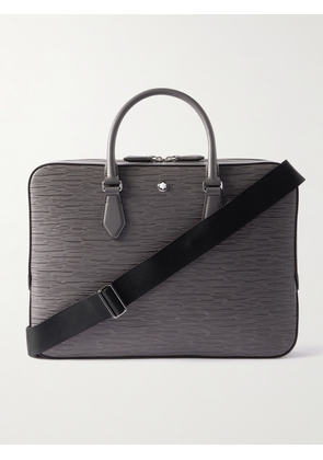Montblanc - Textured-Leather Briefcase - Men - Gray