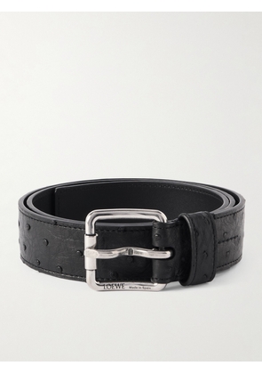 LOEWE - 3.5cm Ostrich Belt - Men - Black - EU 80
