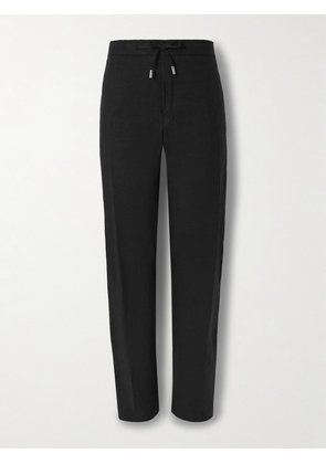 Mr P. - James Straight-Leg Linen Drawstring Trousers - Men - Black - 28