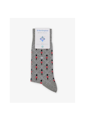 Mens Burlington Guard Stretch-Cotton and Polyamide Socks
