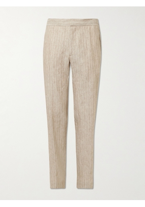 Mr P. - James Straight-Leg Striped Linen Suit Trousers - Men - Neutrals - 28