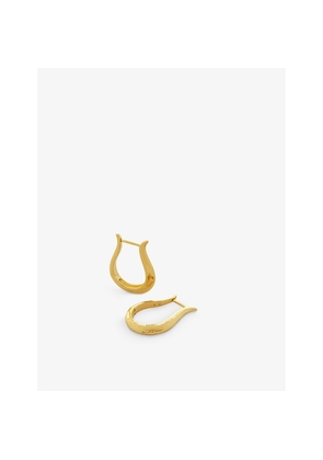 Womens Monica Vinader Lyre-Shaped 18ct Yellow Gold-Plated Vermeil Recycled Sterling-Silver Hoop Earrings