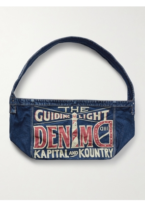 KAPITAL - Guiding Light Printed Denim Messenger Bag - Men - Blue