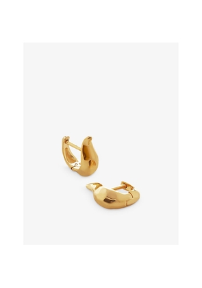 Womens Monica Vinader Lyre-Shaped 18ct Yellow Gold-Plated Vermeil Recycled Sterling-Silver Huggie Earrings
