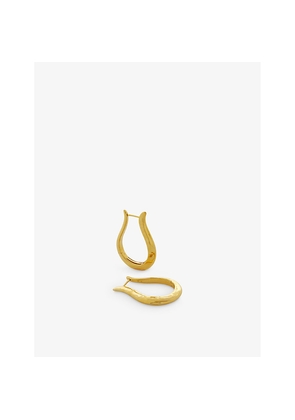 Womens Monica Vinader Lyre-Shaped Large 18ct Yellow Gold-Plated Vermeil Recycled Sterling-Silver Hoop Earrings