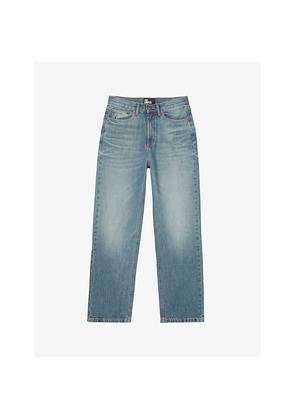 Womens The Kooples Straight-Cut Relaxed-Fit High-Rise Denim Jeans