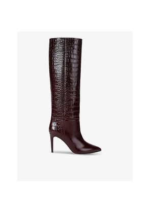 Womens Paris Texas Croc-Embossed Leather High-Leg Boots