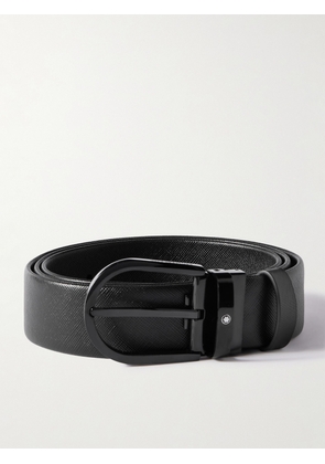 Montblanc - 3.5cm Cross-Grain Leather Belt - Men - Black