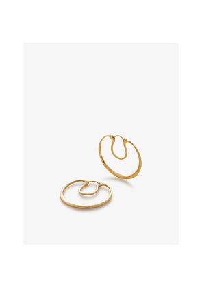Womens Monica Vinader Flow Small 18ct Yellow Gold-Plated Vermeil Recycled Sterling-Silver Hoop Earrings