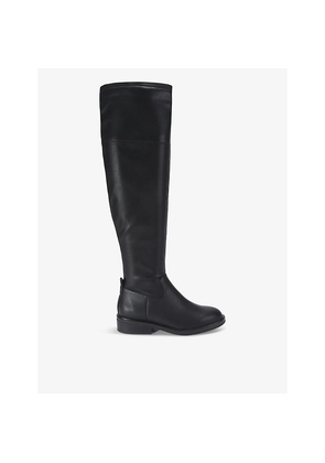 Womens KG Kurt Geiger Tisha Flat Faux-Leather Knee-High Boots