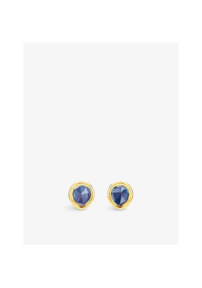 Womens Monica Vinader Siren Mini 18ct Yellow Gold-Plated Vermeil Recycled Sterling-Silver and Kyanite Stud Earrings
