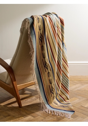 Pendleton - Chimayo Fringed Striped Virgin Wool-Jacquard Blanket - Men - Brown