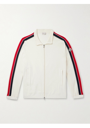 Moncler - Striped Cotton-Jersey Track Jacket - Men - White - S