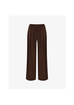 Womens Mistress Rocks Wide-Leg Mid-Rise Pleated Woven Trousers