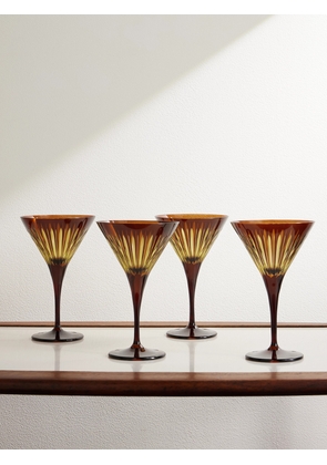L'Objet - Prism Set of Four Martini Glasses - Men - Brown