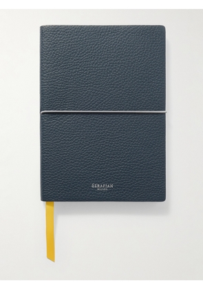 Serapian - Medium Logo-Print Full-Grain Leather Notebook - Men - Blue