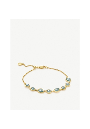 Womens Monica Vinader Siren Mini Nugget Cluster 18ct Gold Vermeil and Aquamarine Bracelet