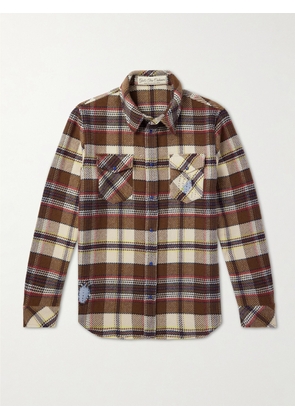 God's True Cashmere - Distressed Checked Cashmere Shirt - Men - Brown - XS