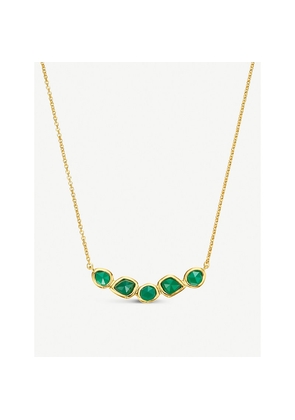 Womens Monica Vinader Siren Cluster 18ct Yellow-Gold Vermeil and Green Onyx Necklace