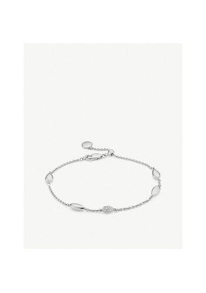 Womens Monica Vinader Nura Teardrop Recycled Sterling Silver and 0.05ct Diamond Bracelet