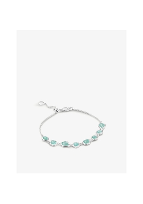 Womens Monica Vinader Siren Mini Nugget Cluster Sterling Silver and Amazonite Bracelet
