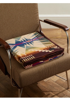 Pendleton - Jacquard-Knit Wool and Cotton-Blend Throw - Men - Brown