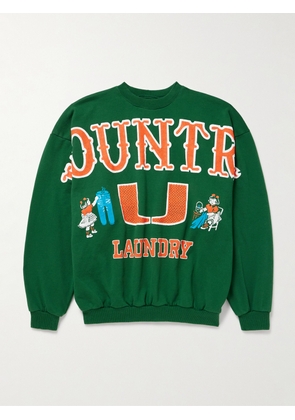 KAPITAL - Printed Cotton-Jersey Sweatshirt - Men - Green