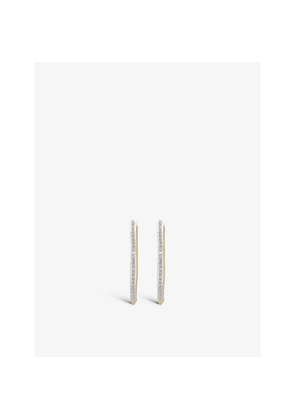 Womens Monica Vinader Riva Wave Large 18ct Yellow Gold-Plated Vermeil Sterling-Silver and 0.09ct Round-Cut Diamond Hoop Earrings
