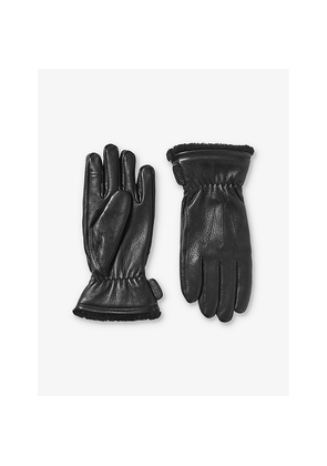 Mens Aspinal Of London Men's Small Shearling-Lined Leather Gloves