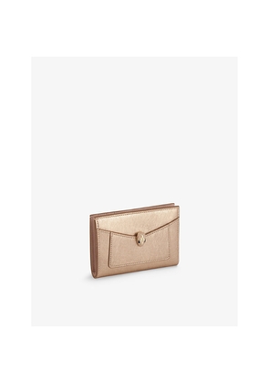 Womens Bvlgari Serpenti Forever Metallic-Leather Folded Card Holder