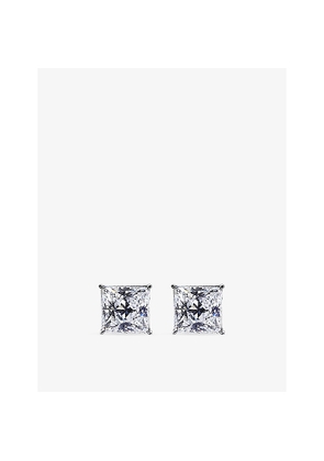 Womens Carat London Chester 9ct White-Gold With 0.50ct Cubic Zirconia Stud Earrings