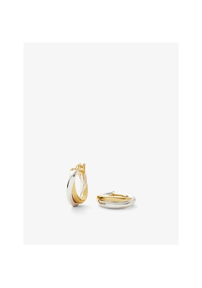 Womens Missoma x Lucy Williams Entwine 18ct Yellow-Gold Sterling Silver and Rhodium Hoop Earrings