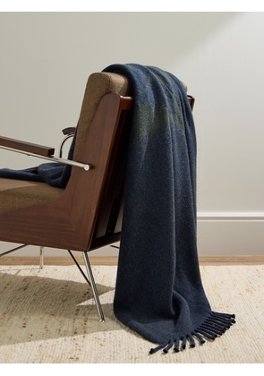 Loro Piana - Fringed Cashmere-Jacquard Throw - Men - Blue