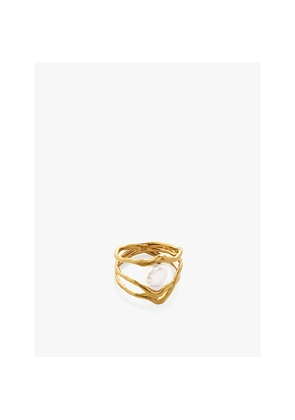 Womens Monica Vinader x Amy Powney Keshi Pearl 18ct Yellow Gold-Plated Vermeil Sterling-Silver and Pearl Ring