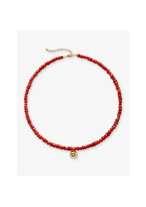 Womens Monica Vinader Lucky Beaded 18ct Yellow-Gold Vermeil and Onyx Necklace