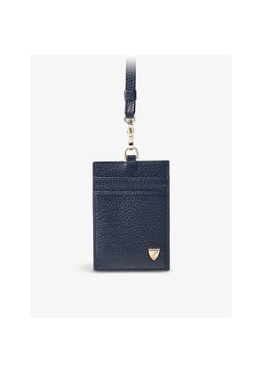 Aspinal Of London Logo-Badge Leather Lanyard Card Holder