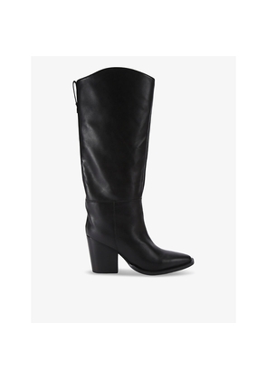 Womens Carvela Reign Pointed-Toe Leather Knee-High Boots