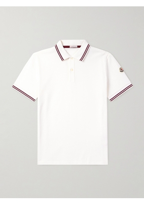Moncler - Slim-Fit Logo-Appliquéd Cotton-Piqué Polo Shirt - Men - White - XS