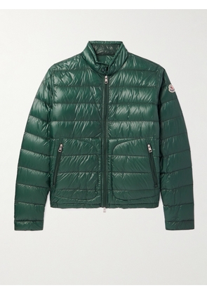 Moncler - Acorus Logo-Appliquéd Quilted Glossed-Nylon Down Jacket - Men - Green - 1