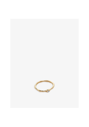 Womens Monica Vinader Siren Mini 18ct Yellow Gold-Plated Vermeil Sterling Silver and 0.006ct Lab-Grown Diamond Ring