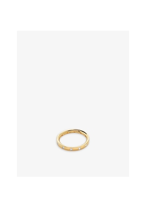 Womens Monica Vinader Fiji Gem 18ct Yellow Gold-Plated Vermeil and 0.18ct Brilliant-Cut Lab-Grown Diamond Ring