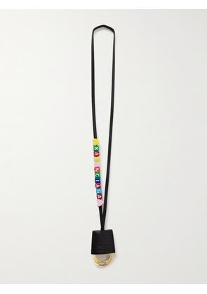 Balenciaga - Rodeo Cloche Clé Leather Beaded Keychain Lanyard - Men - Black
