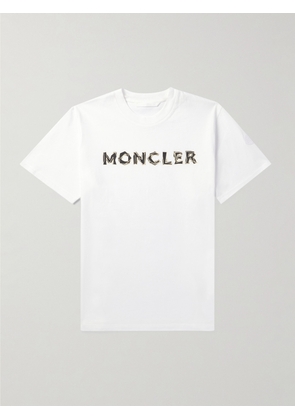Moncler - Logo-Print Cotton-Jersey T-Shirt - Men - White - XS